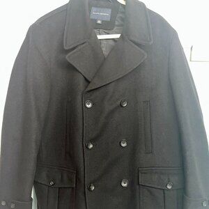 Banana Republic Men's Double-Breasted Peacoat - Black - XL - 80% Wool